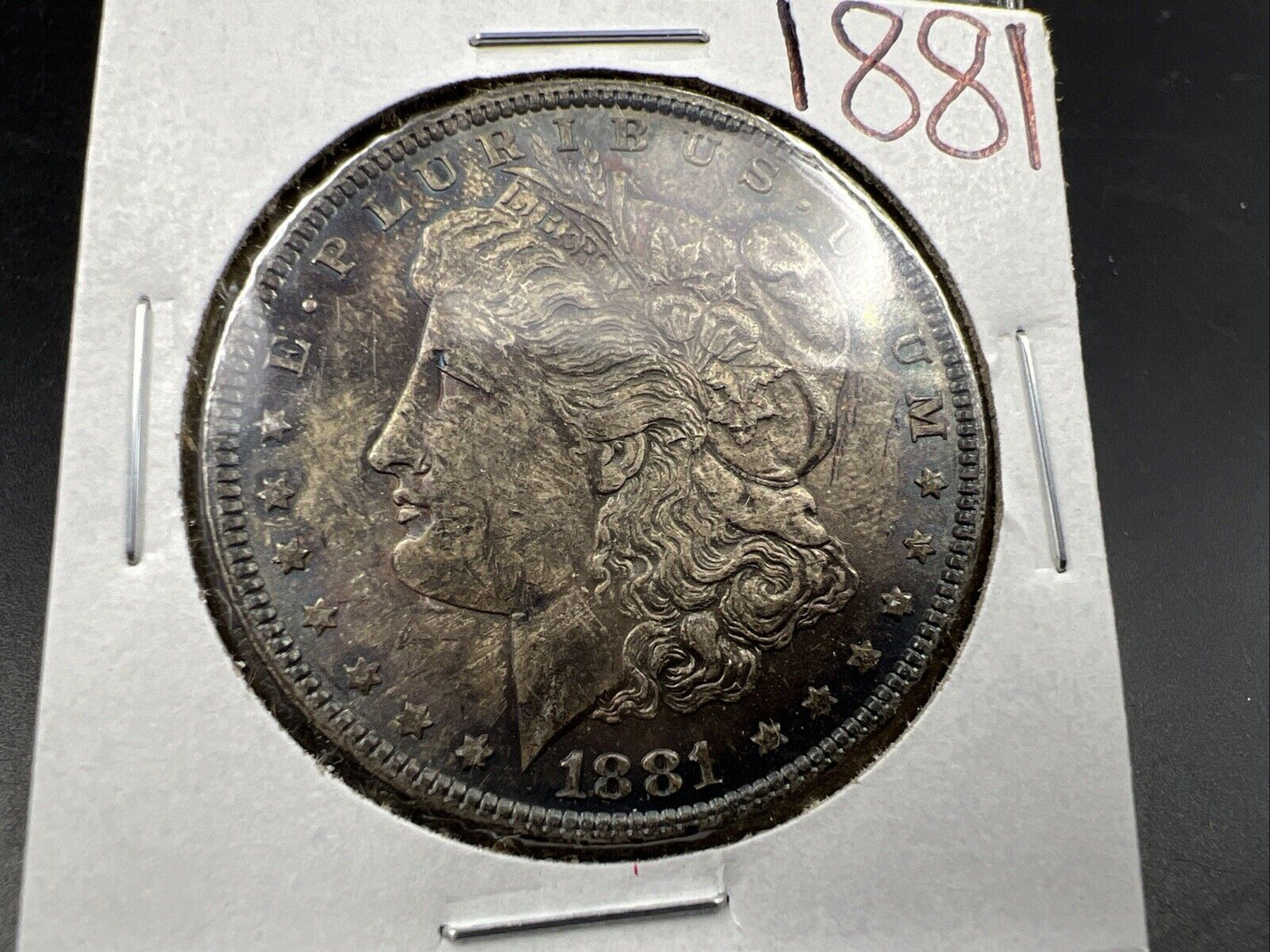 1881 P $1 Morgan silver Dollar Coin Choice AU About UNC Nice Circ Toning Toner