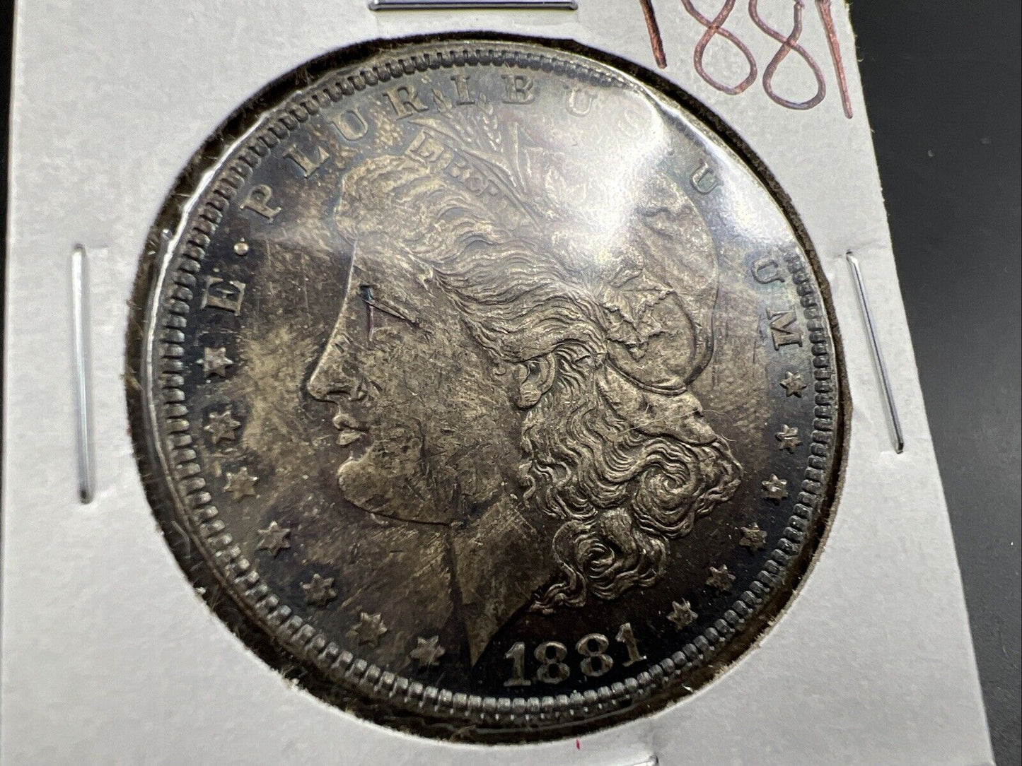 1881 P $1 Morgan silver Dollar Coin Choice AU About UNC Nice Circ Toning Toner
