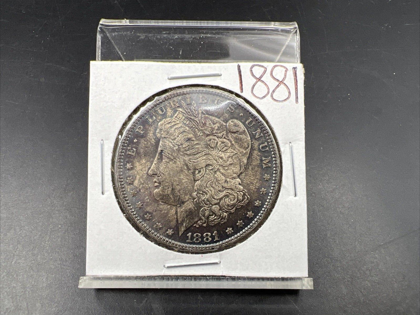 1881 P $1 Morgan silver Dollar Coin Choice AU About UNC Nice Circ Toning Toner