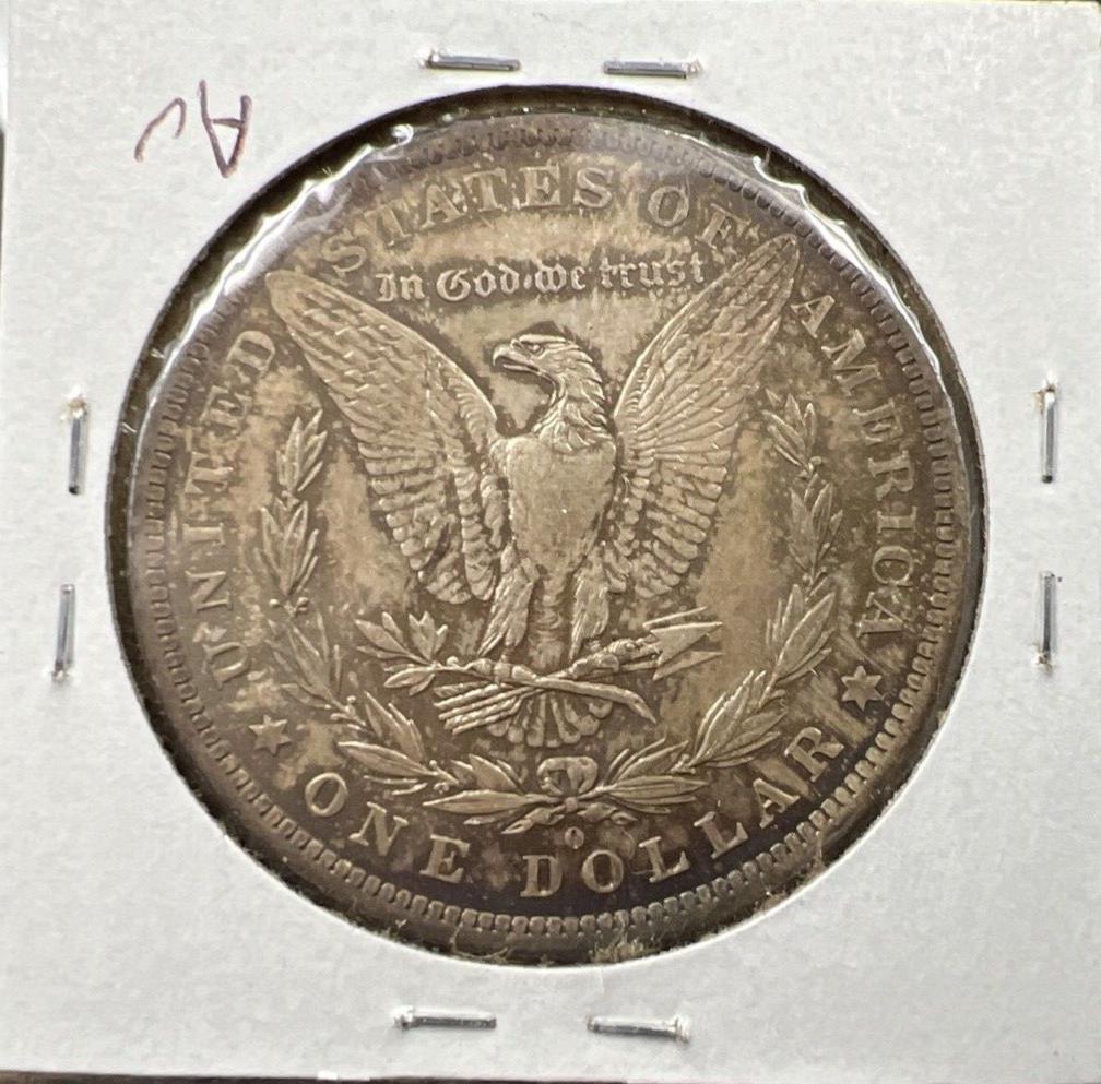1883 O $1 Morgan silver Dollar Coin AU About UNC Neat Toning Toner