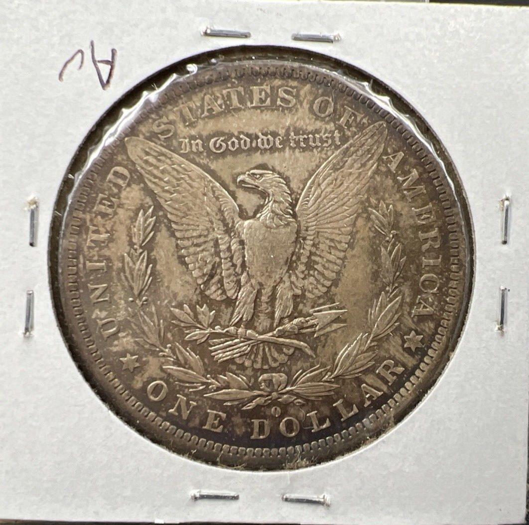 1883 O $1 Morgan silver Dollar Coin AU About UNC Neat Toning Toner