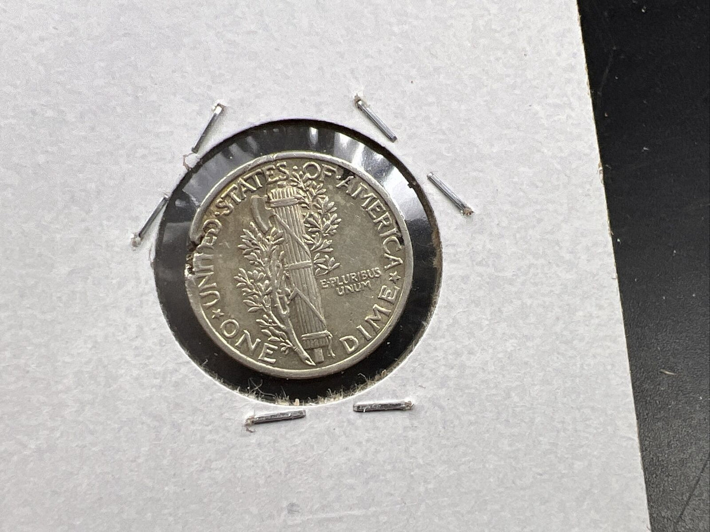1941 P Mercury Silver Dime Coin w/ Major Planchet Flaw Error AU About UNC