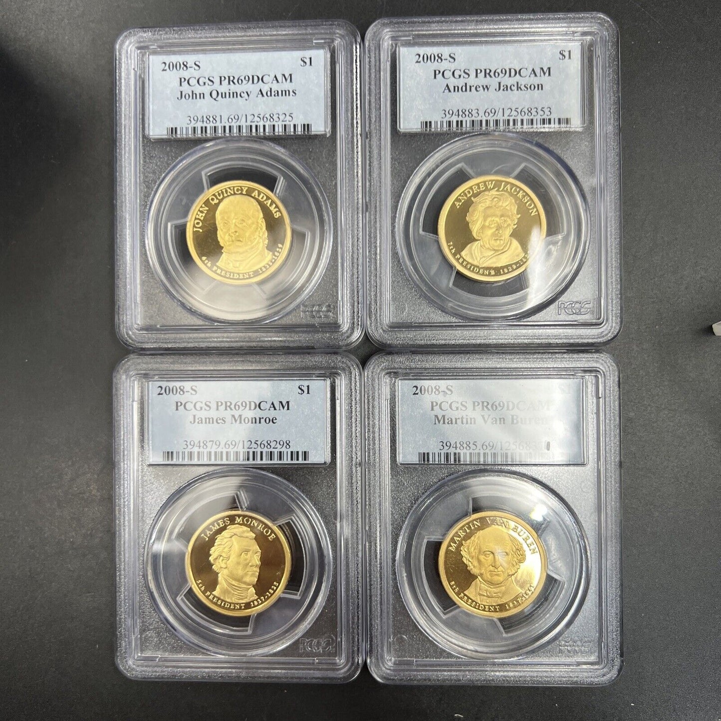 4 Coin Presidential PCGS Proof Set 2008 S Adams Jackson Monroe Van Buren PR69