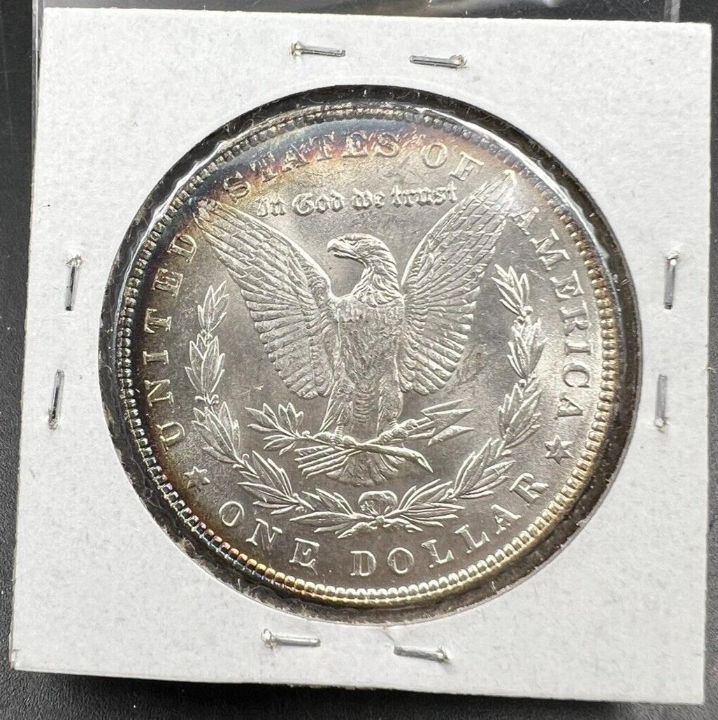 1886 $1 Morgan Silver Dollar Coin BU UNC Nice Toning Toner