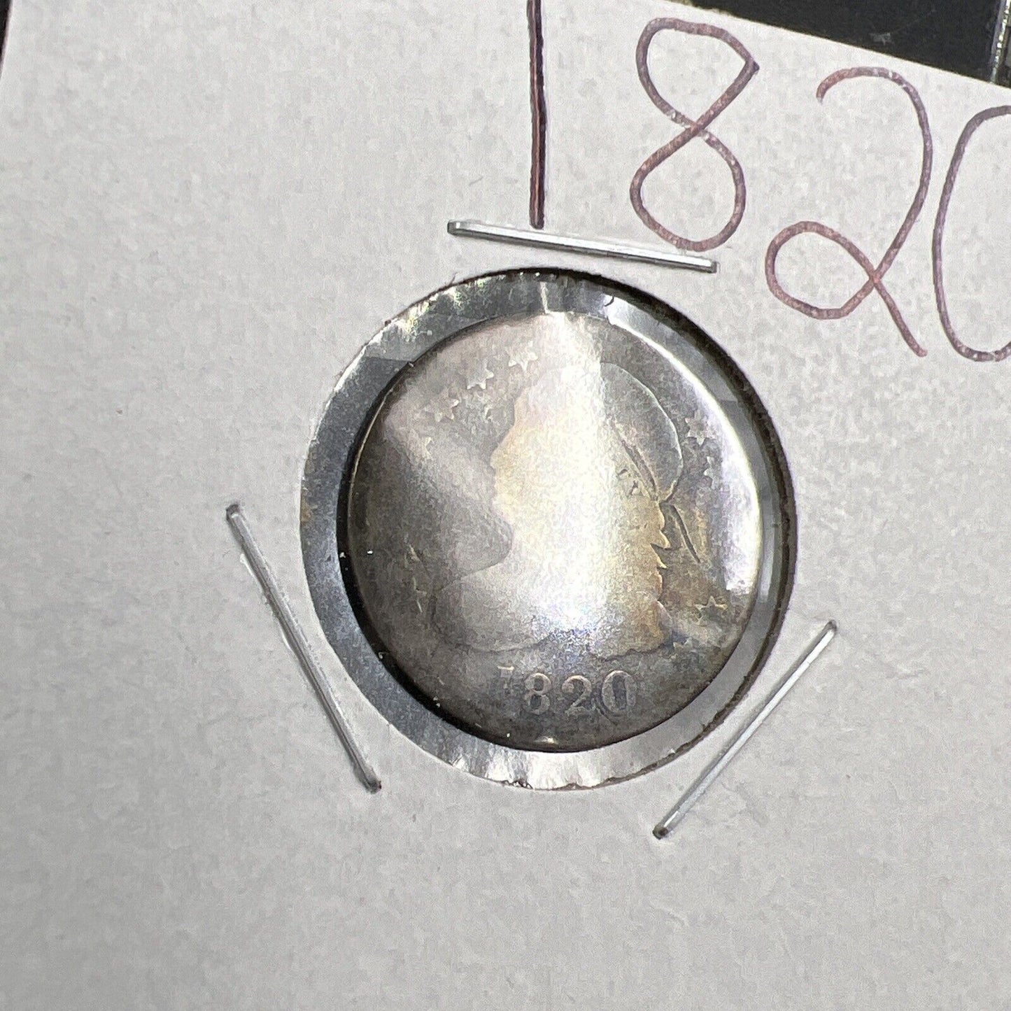 1820 10c Bust Silver Dime Coin Fair / AG About Good