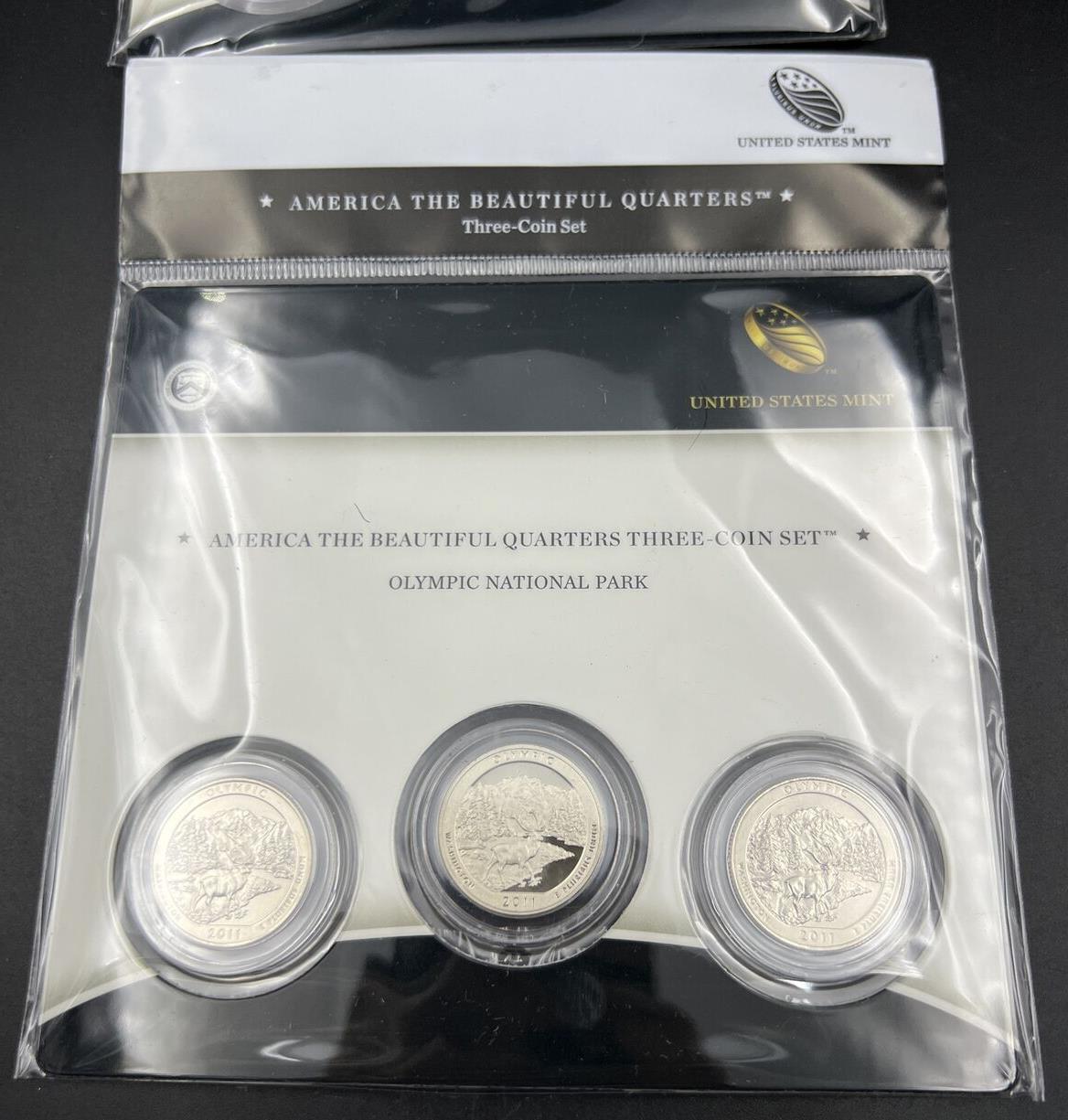 2011 Olympic 3 Coin P D S Business & Proof ATB Quarter Set US Mint OGP Sealed #B