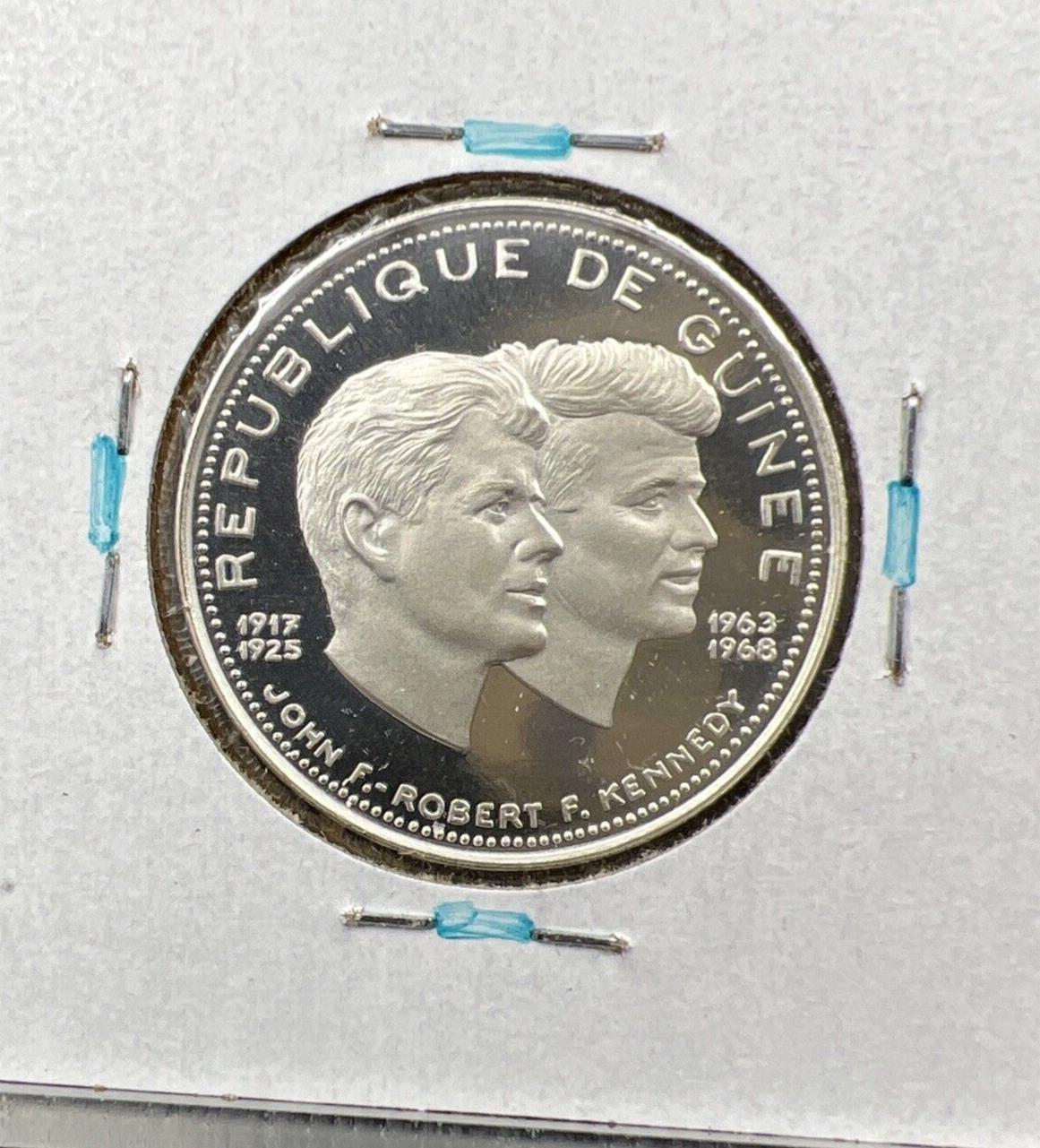 GUINEA 1969 200 Francs Guinees Silver Gem Proof JFK RFK