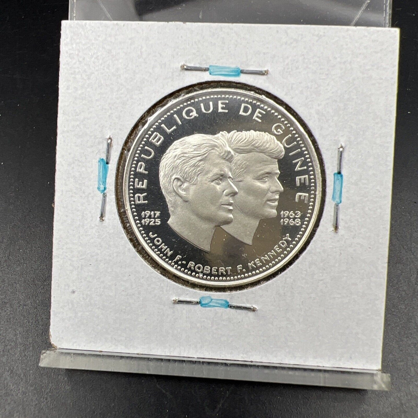 GUINEA 1969 200 Francs Guinees Silver Gem Proof JFK RFK