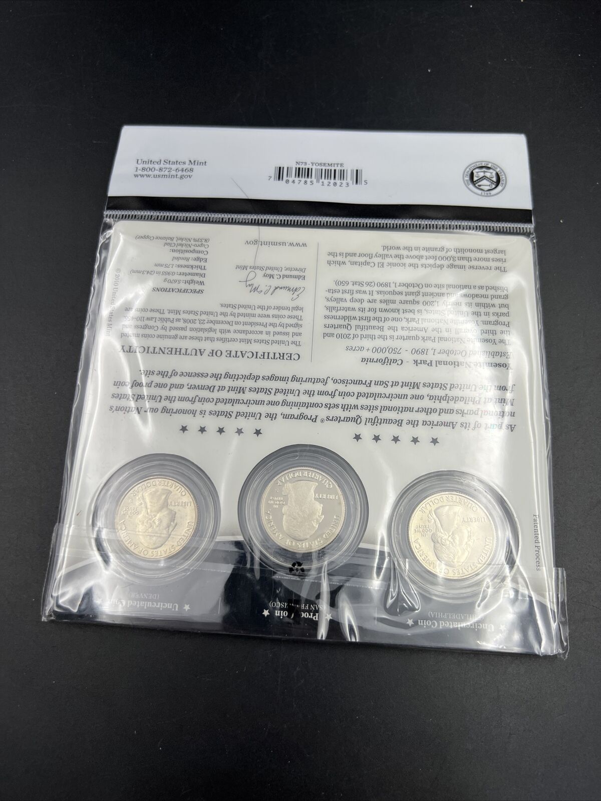 2010 Yosemite 3 Coin P D S Business & Proof ATB Quarter Set US Mint OGP Sealed