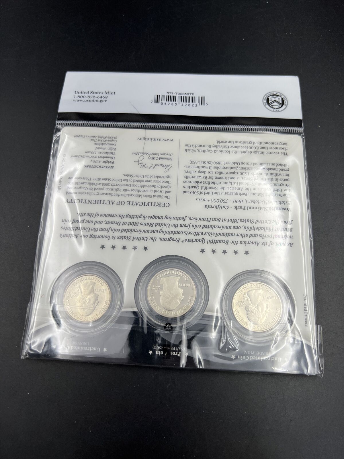 2010 Yosemite 3 Coin P D S Business & Proof ATB Quarter Set US Mint OGP Sealed