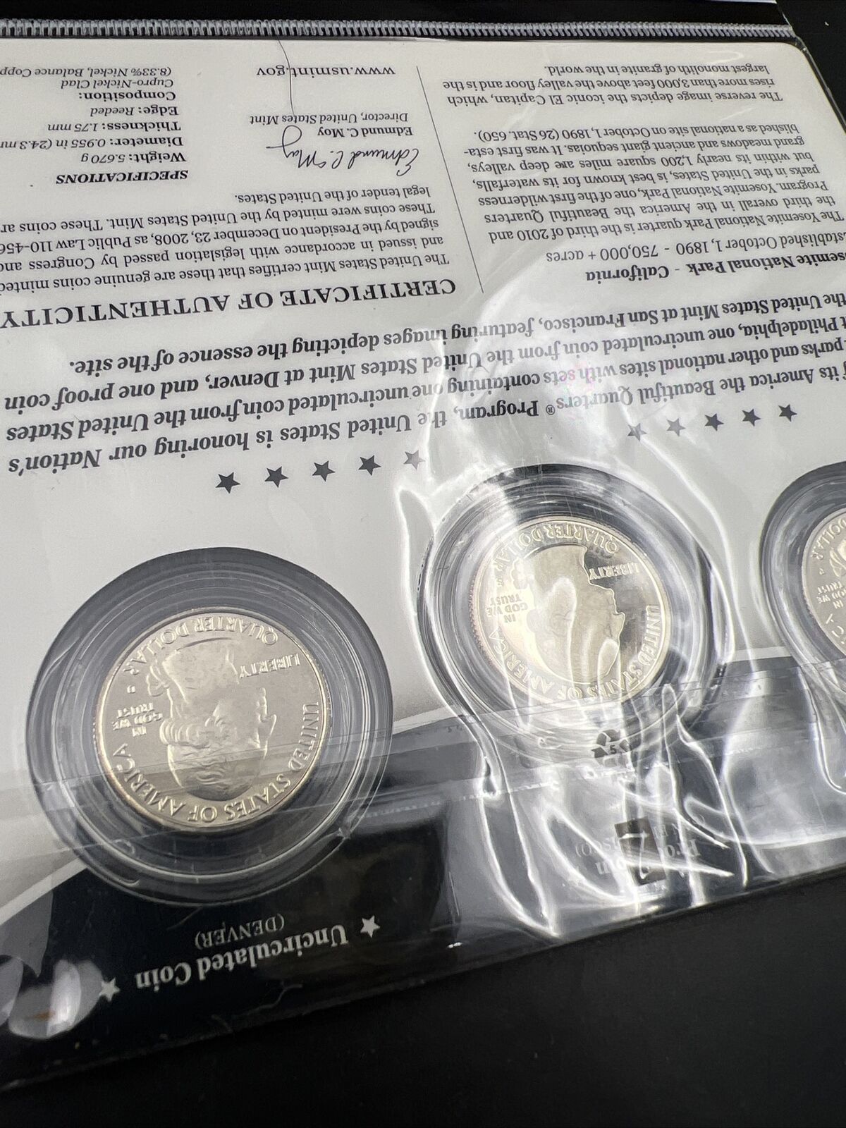 2010 Yosemite 3 Coin P D S Business & Proof ATB Quarter Set US Mint OGP Sealed