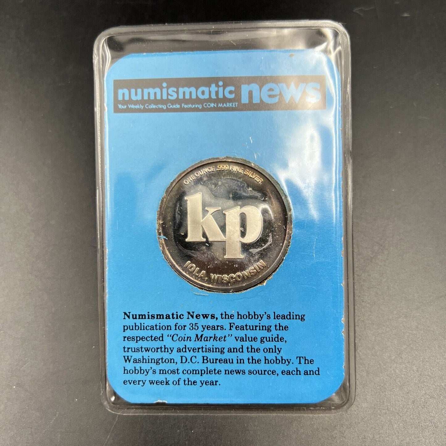 1987 Numismatic News Krause Publications 1 oz Silver 35 Years Anniversary Proof