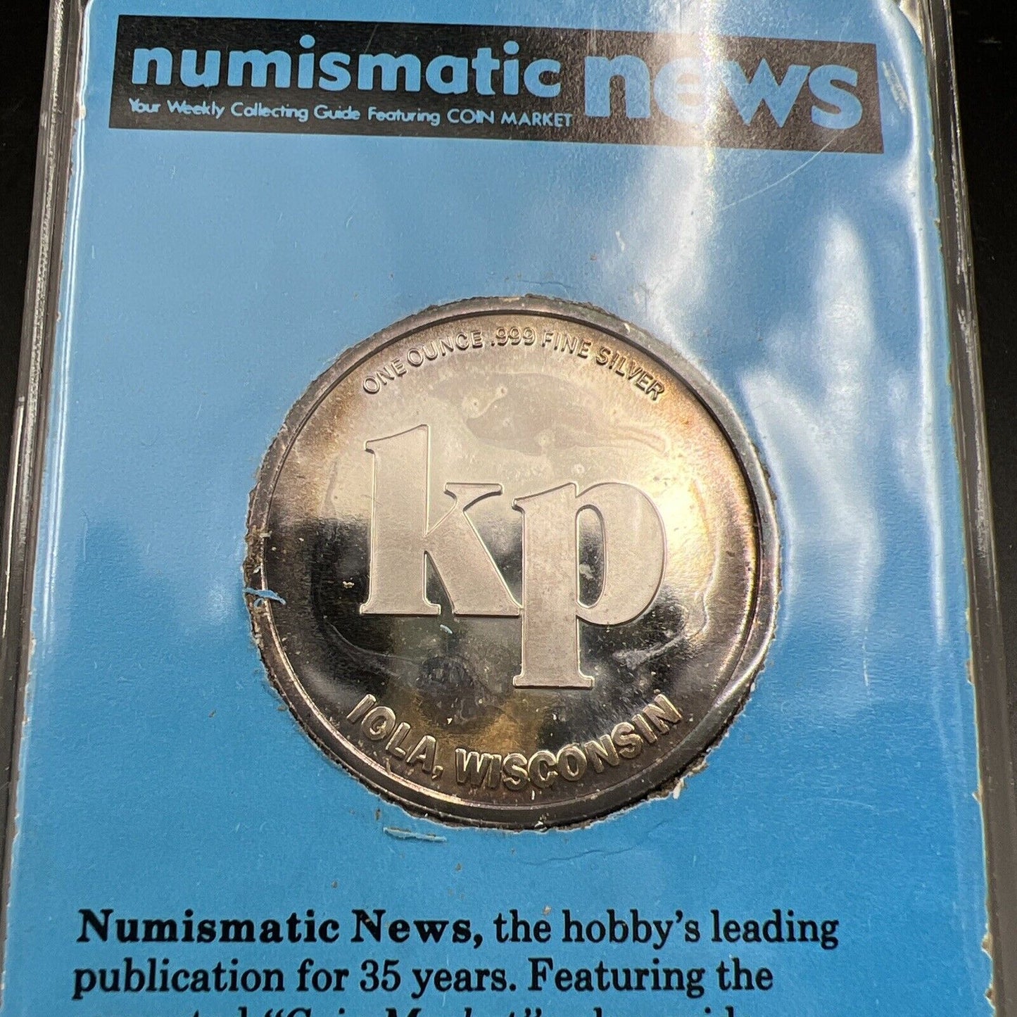 1987 Numismatic News Krause Publications 1 oz Silver 35 Years Anniversary Proof