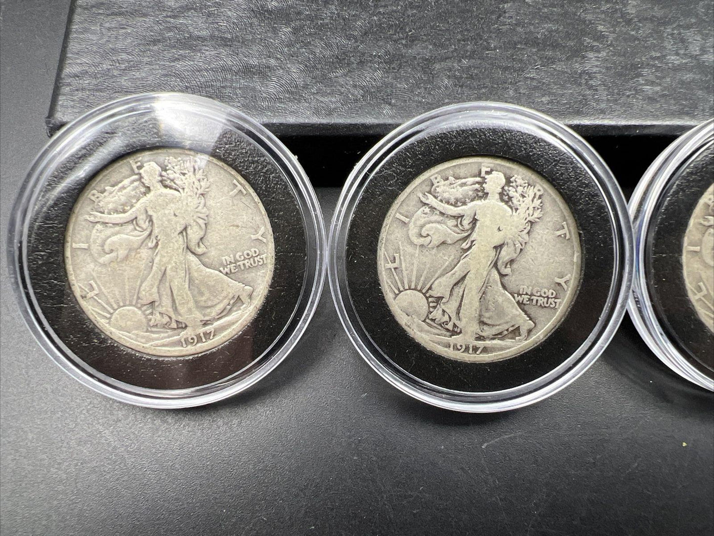 5 Coin Complete 1917 P D S 50c Obverse Reverse Mint Mark Walking Liberty Set