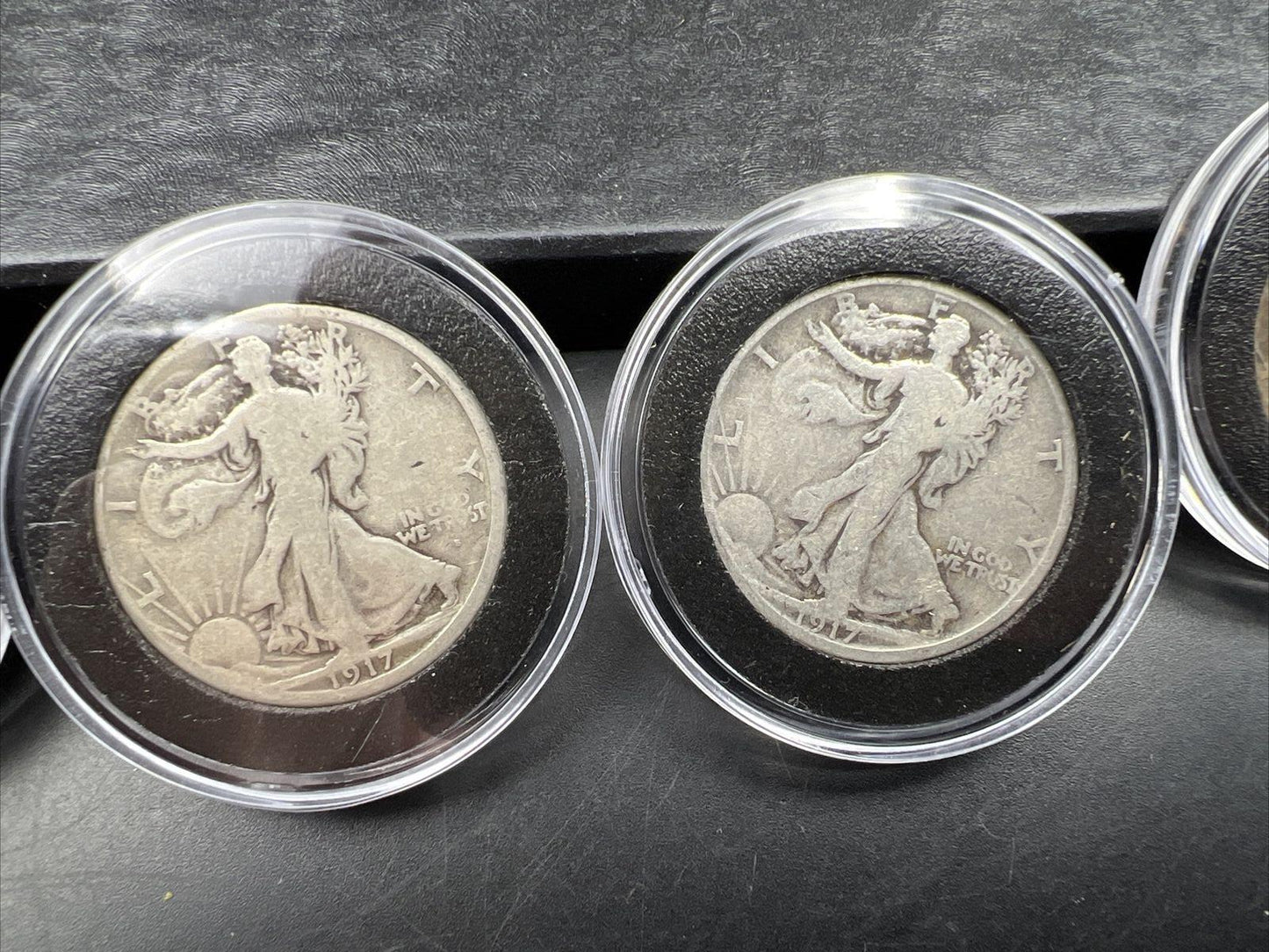 5 Coin Complete 1917 P D S 50c Obverse Reverse Mint Mark Walking Liberty Set