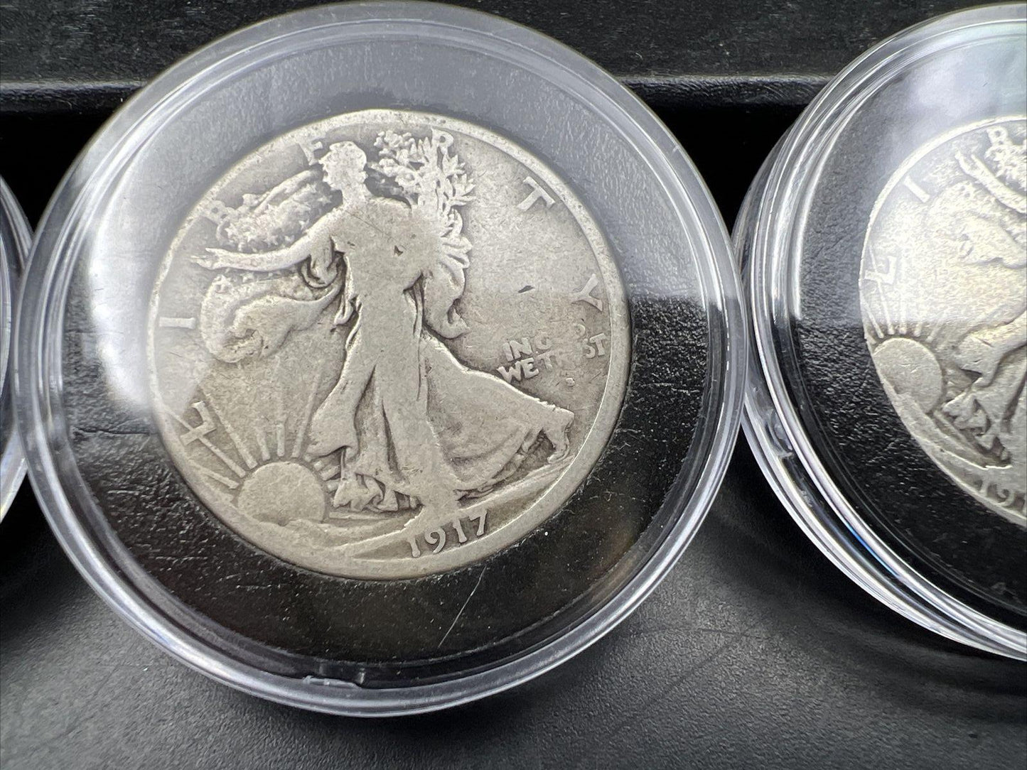 5 Coin Complete 1917 P D S 50c Obverse Reverse Mint Mark Walking Liberty Set