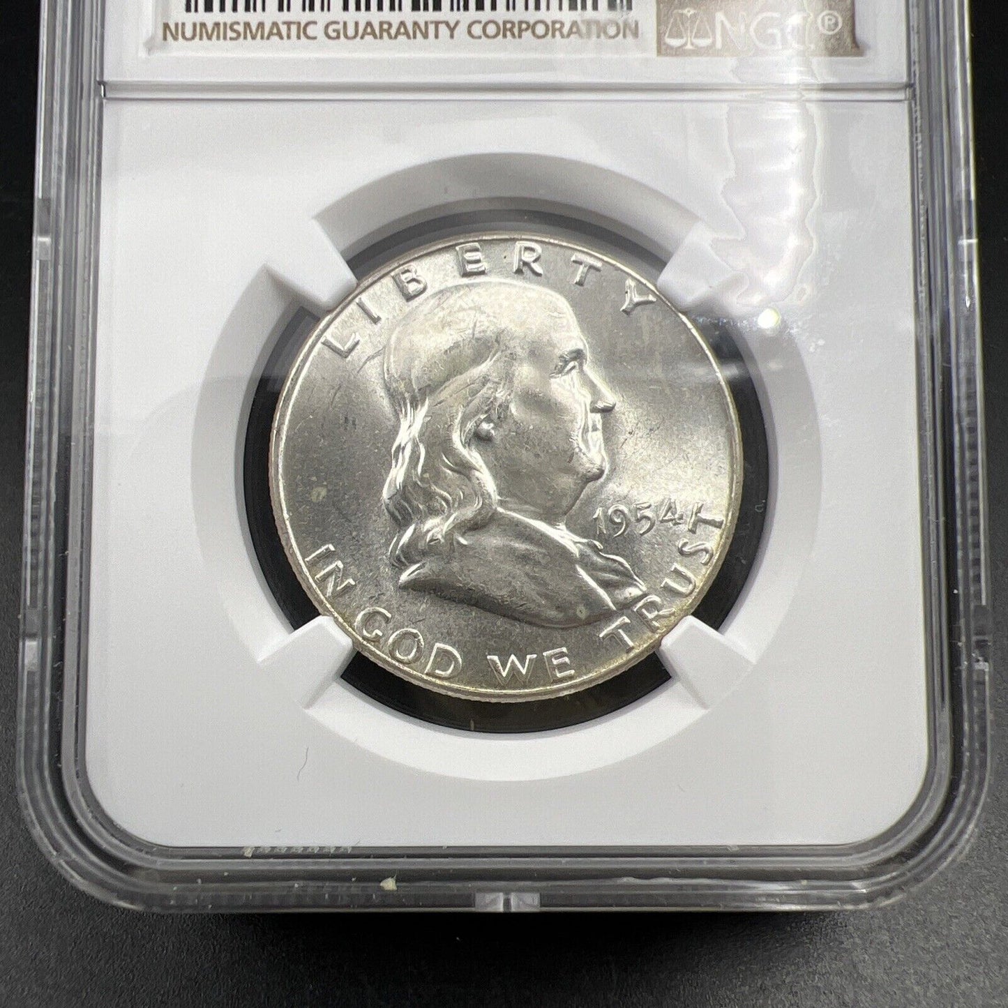 1954 P US Franklin Silver Half Dollar Coin NGC MS64 FBL Choice BU #006