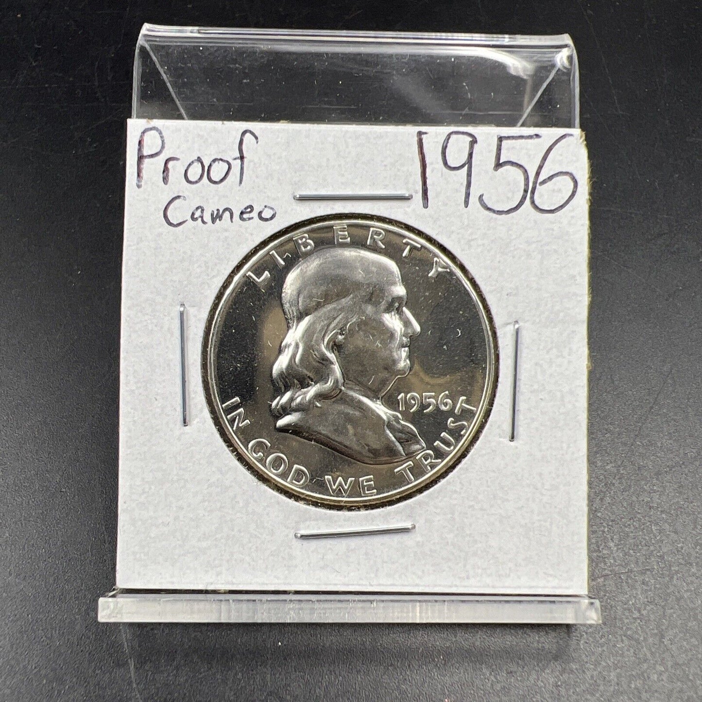 1956 P Franklin Silver Half Dollar Coin Nice Gem Proof Cameo Type 2 Variety