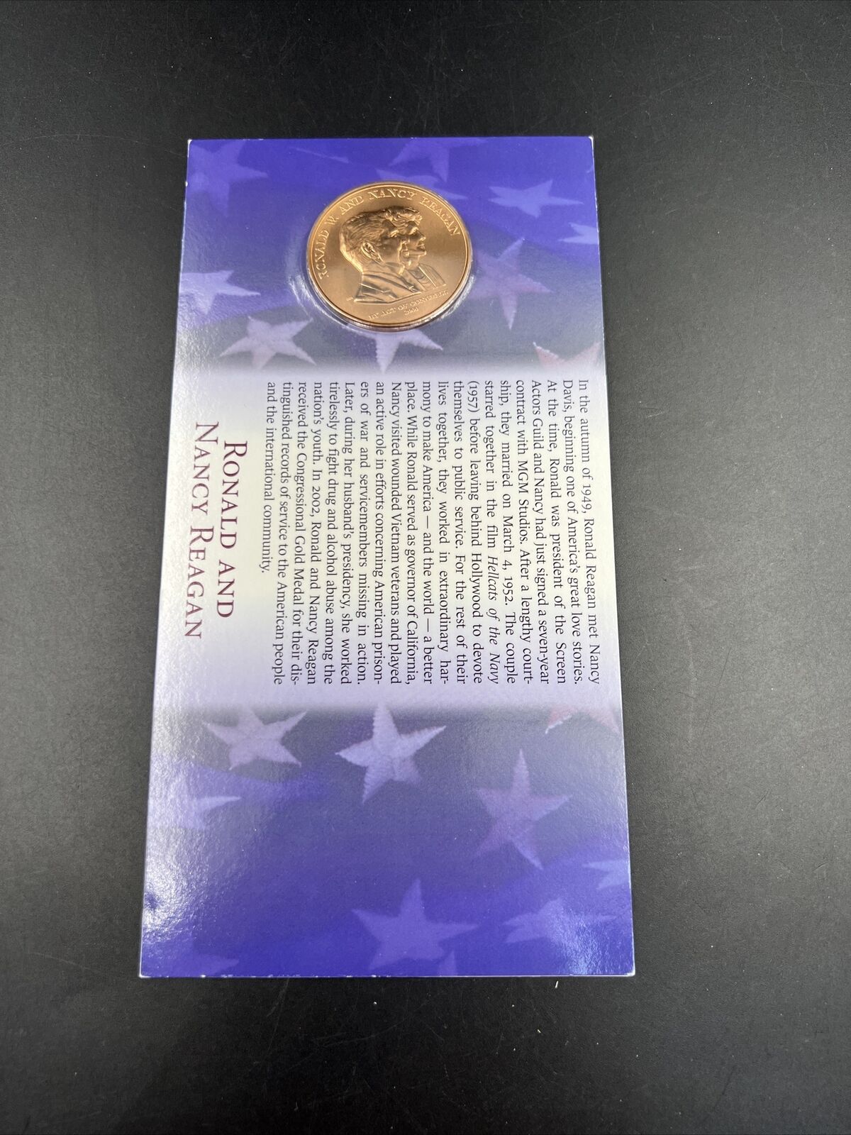 Ronald and Nancy Reagan Bronze Medal Gem Uncirculated in Display Card