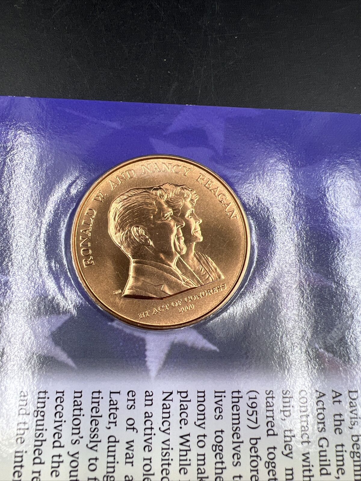 Ronald and Nancy Reagan Bronze Medal Gem Uncirculated in Display Card