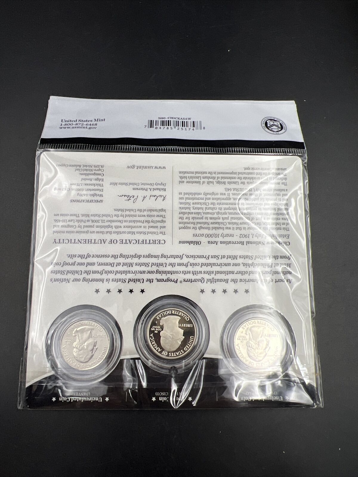 2011 Chickasaw 3 Coin P D S Business Proof ATB Quarter Set US Mint OGP Sealed #A
