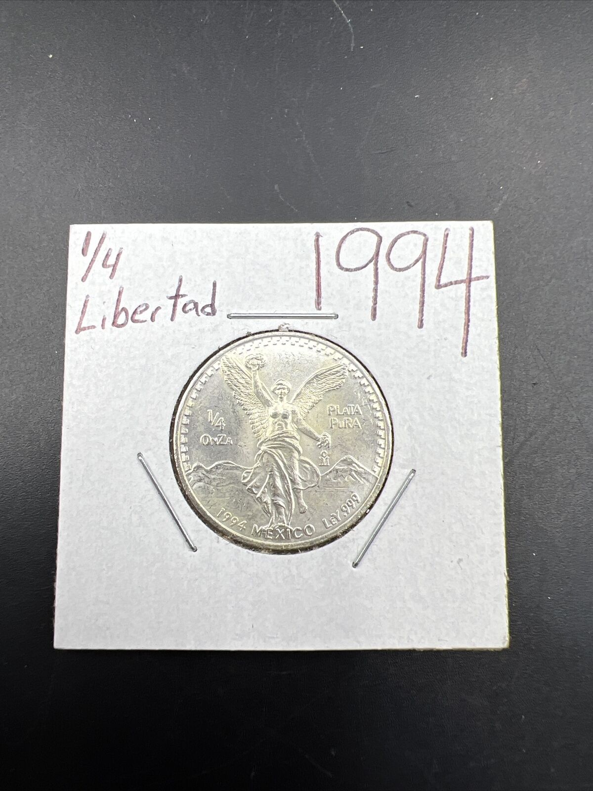 1994 Mexico 1/4 Ounce .999 Silver Round Libertad Ley Plata Pura Coin Gem BU #Z