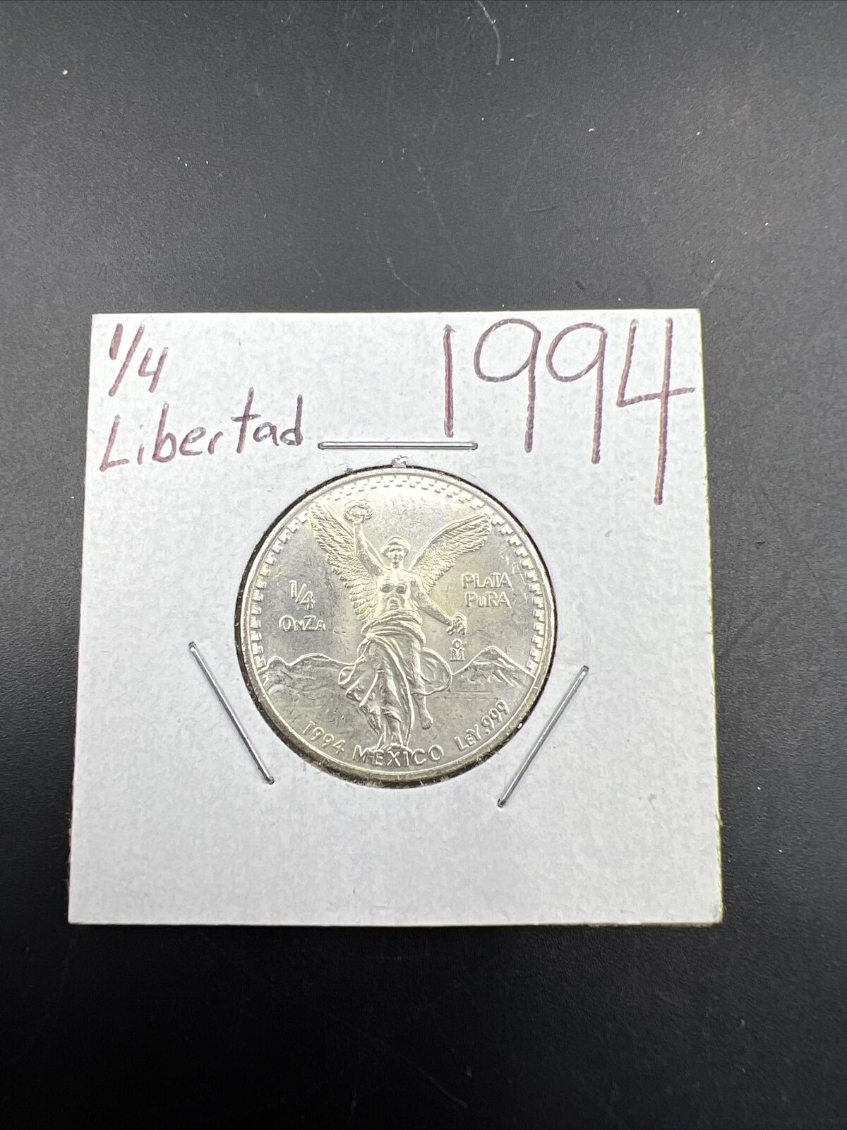 1994 Mexico 1/4 Ounce .999 Silver Round Libertad Ley Plata Pura Coin Gem BU #Z