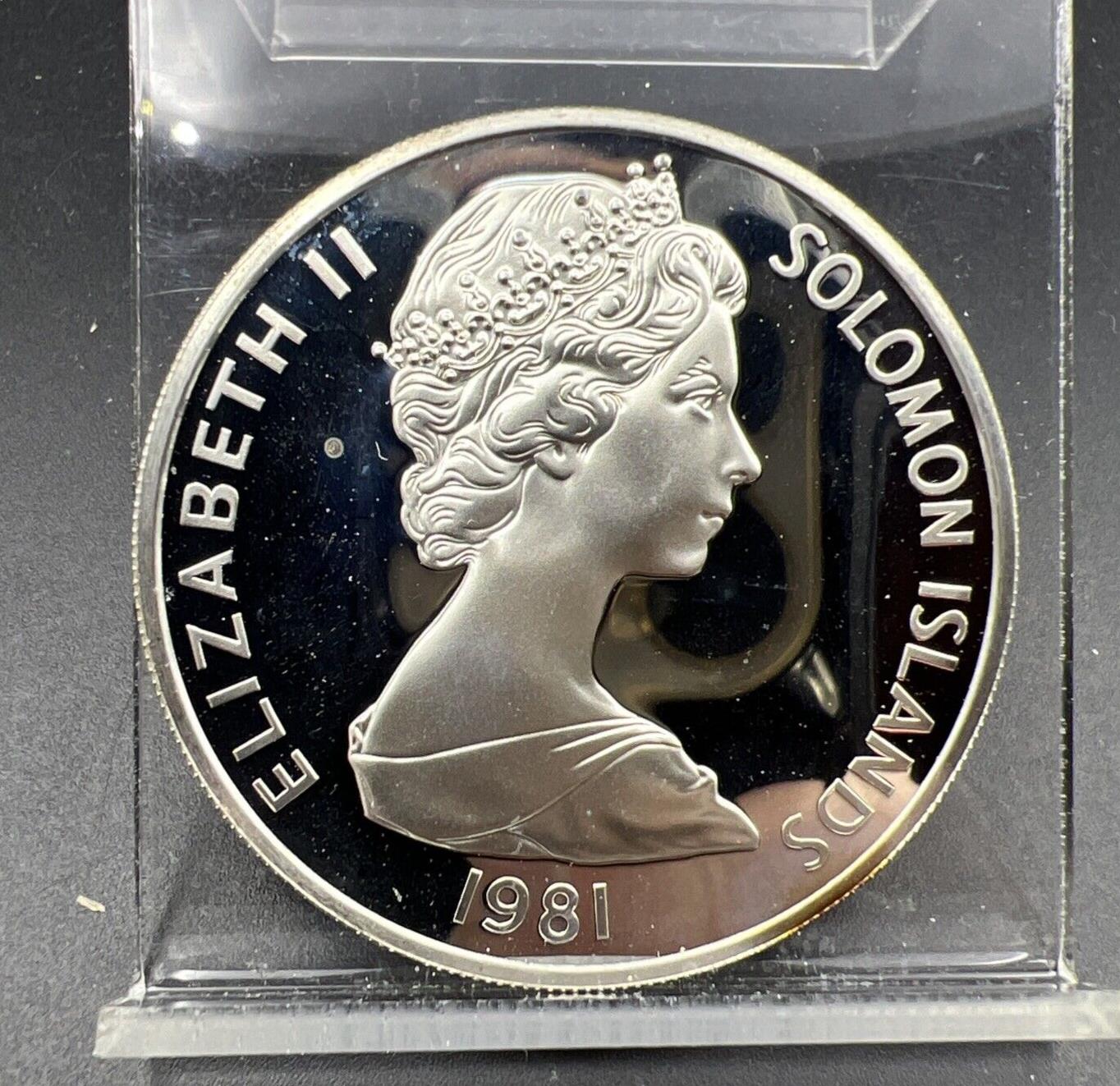 1981 10 Dollars Solomon Islands Silver Frigate bird Coin Rare KM-10a Proof