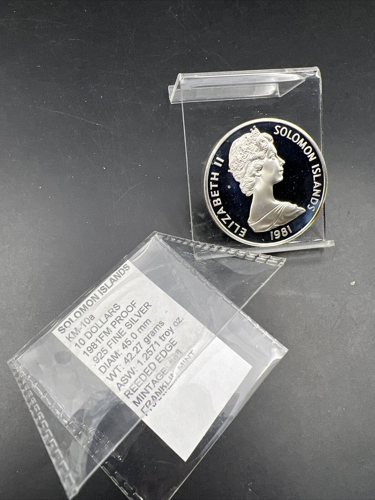 1981 10 Dollars Solomon Islands Silver Frigate bird Coin Rare KM-10a Proof