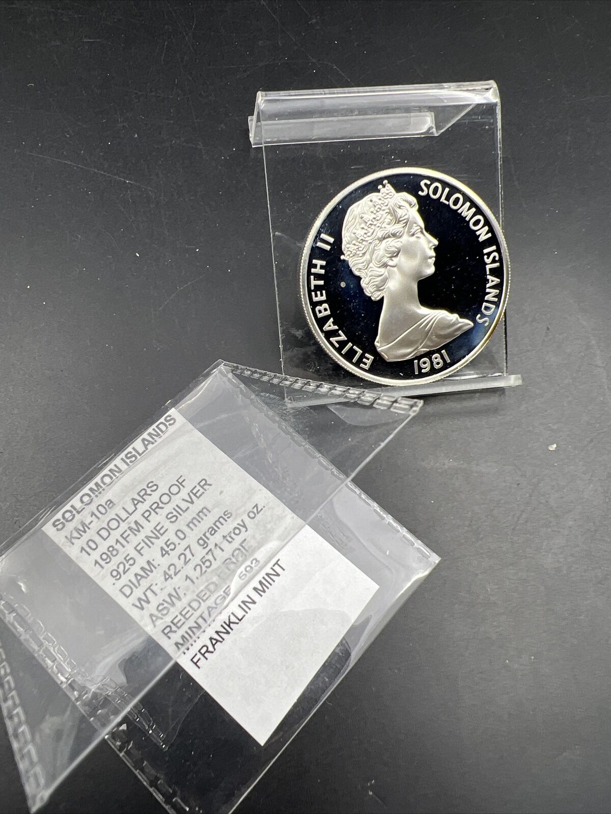 1981 10 Dollars Solomon Islands Silver Frigate bird Coin Rare KM-10a Proof