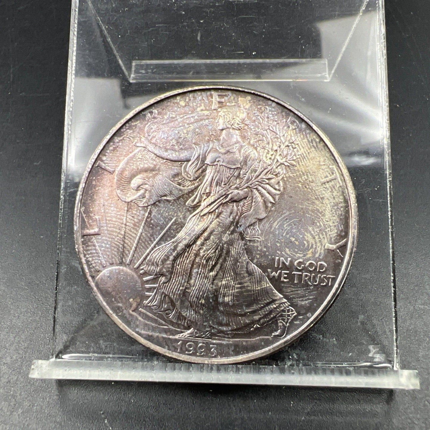1993 1 oz ASE American Silver Eagle Coin Nice Toning Toner Obverse