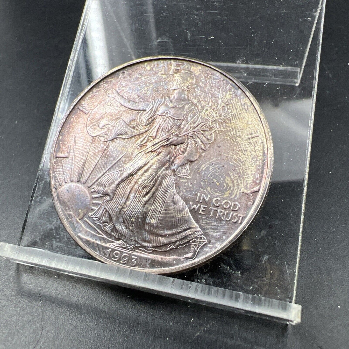 1993 1 oz ASE American Silver Eagle Coin Nice Toning Toner Obverse
