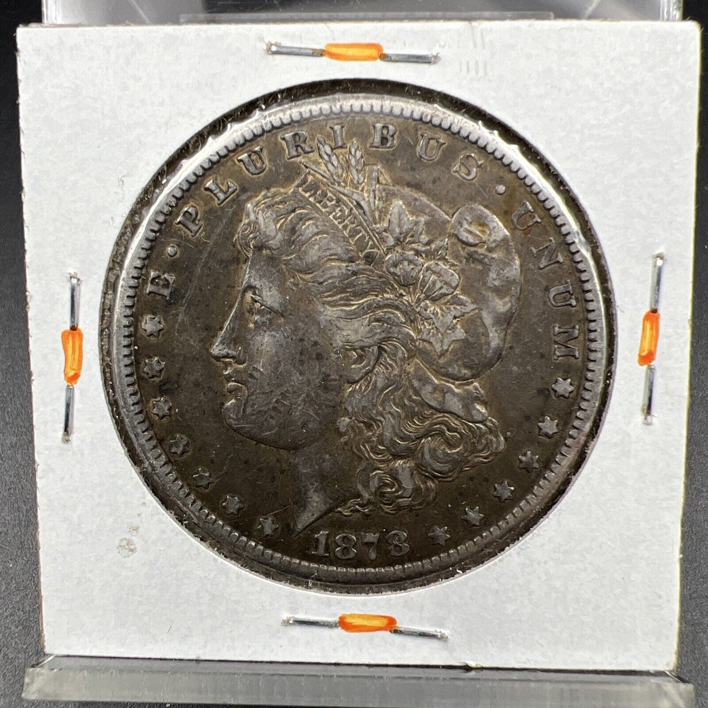 1878 CC Morgan Silver Eagle Dollar Coin VF Very Fine Circulated Toned