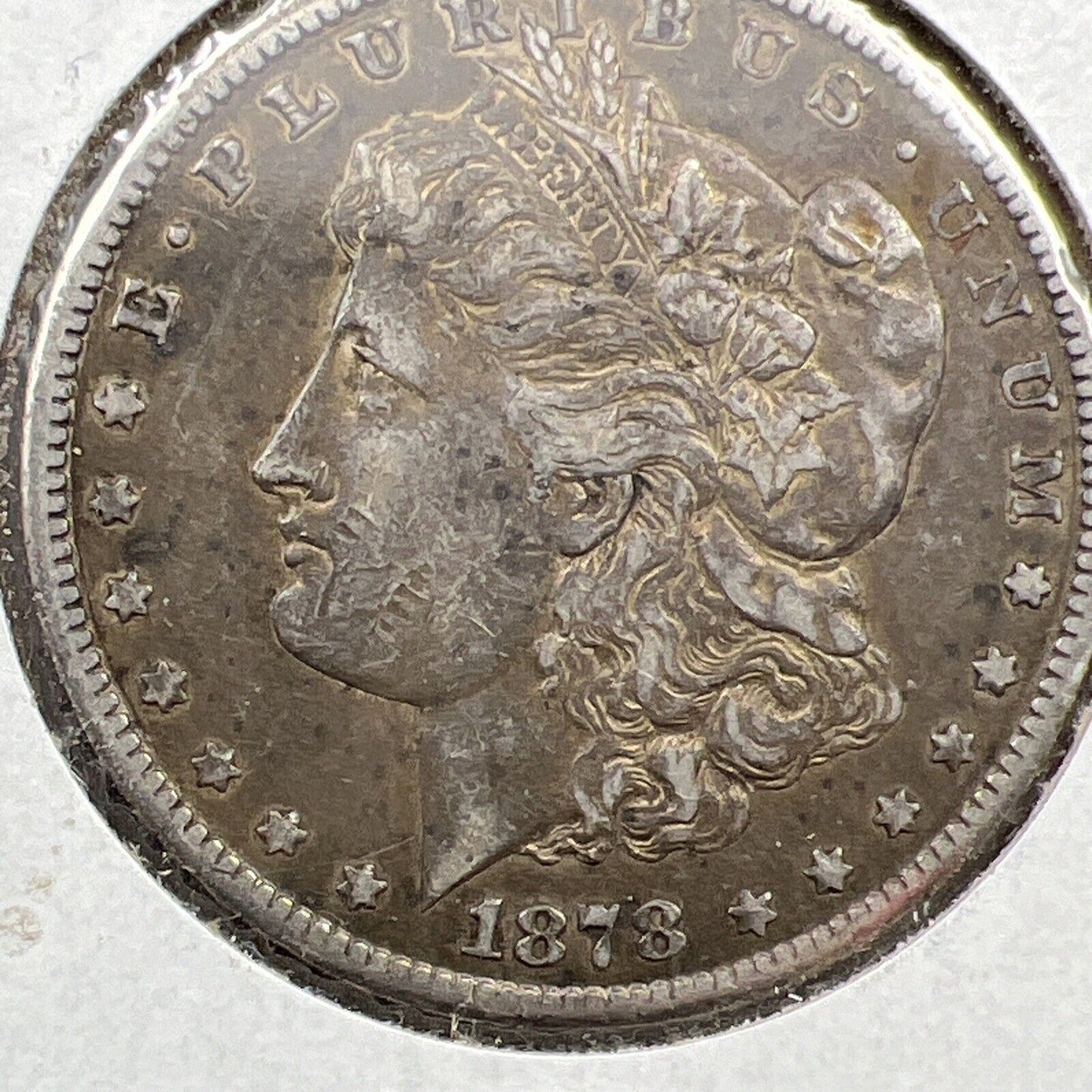 1878 CC Morgan Silver Eagle Dollar Coin VF Very Fine Circulated Toned