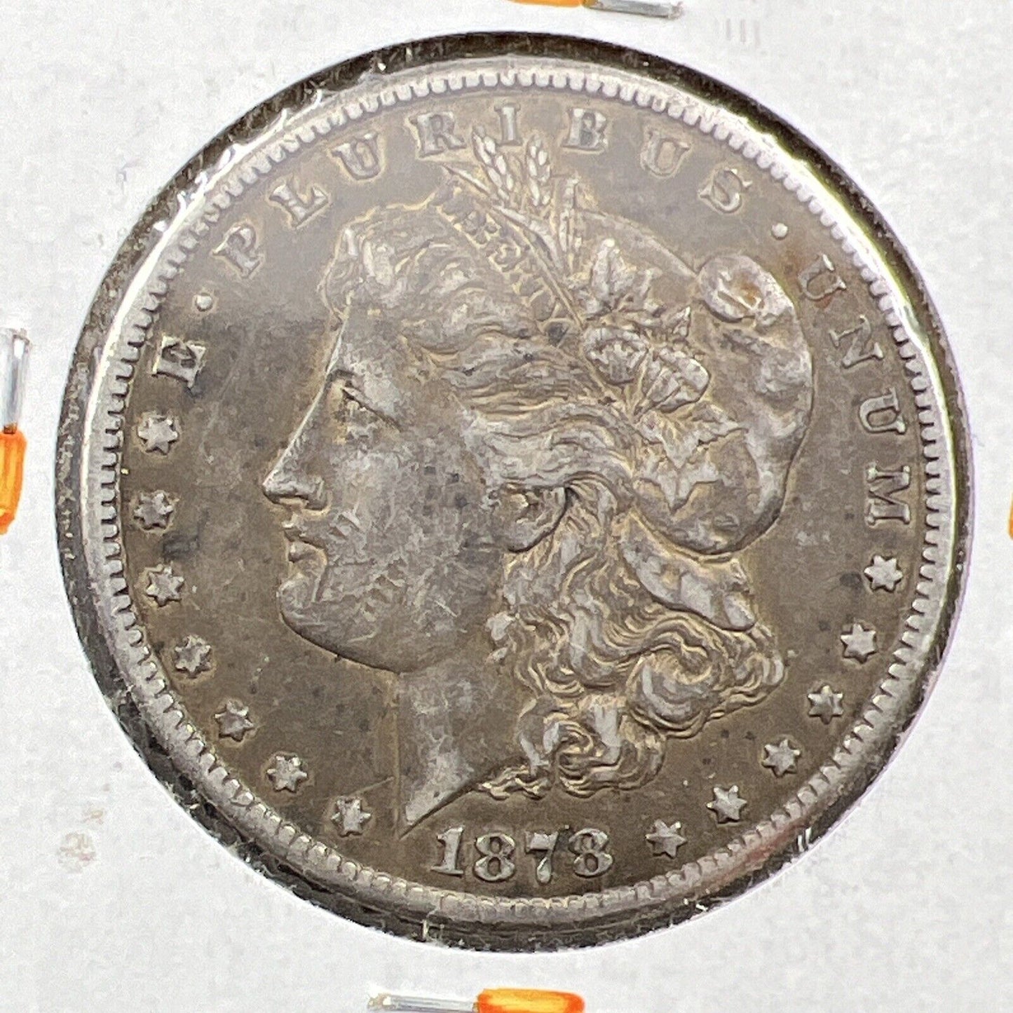 1878 CC Morgan Silver Eagle Dollar Coin VF Very Fine Circulated Toned