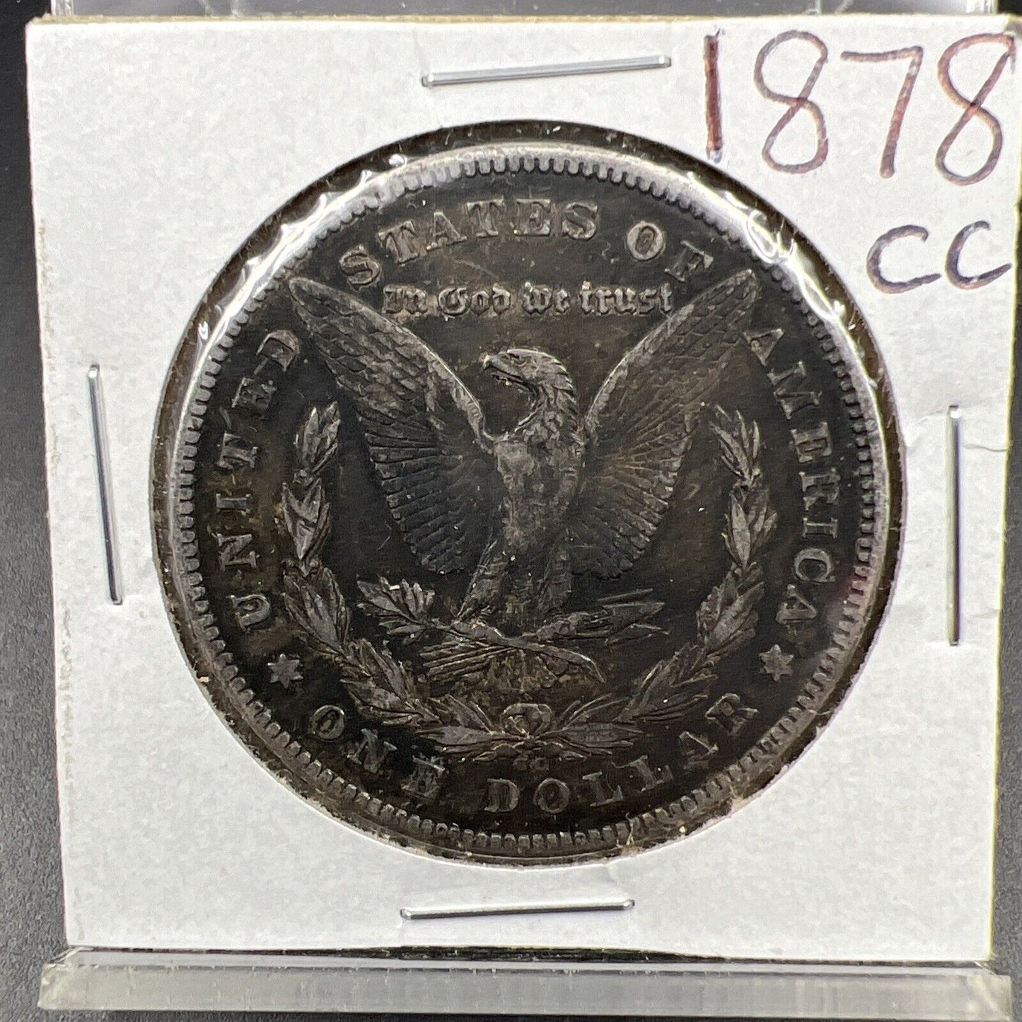 1878 CC Morgan Silver Eagle Dollar Coin VF Very Fine Circulated Toned