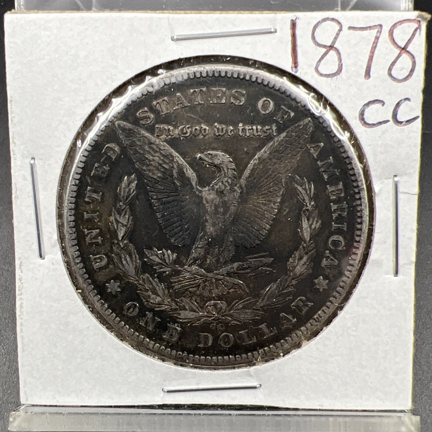 1878 CC Morgan Silver Eagle Dollar Coin VF Very Fine Circulated Toned