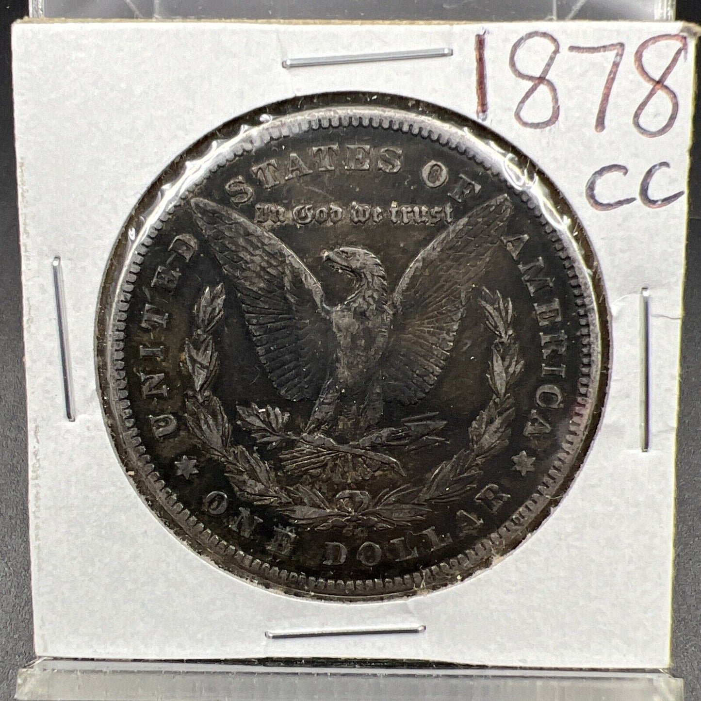 1878 CC Morgan Silver Eagle Dollar Coin VF Very Fine Circulated Toned