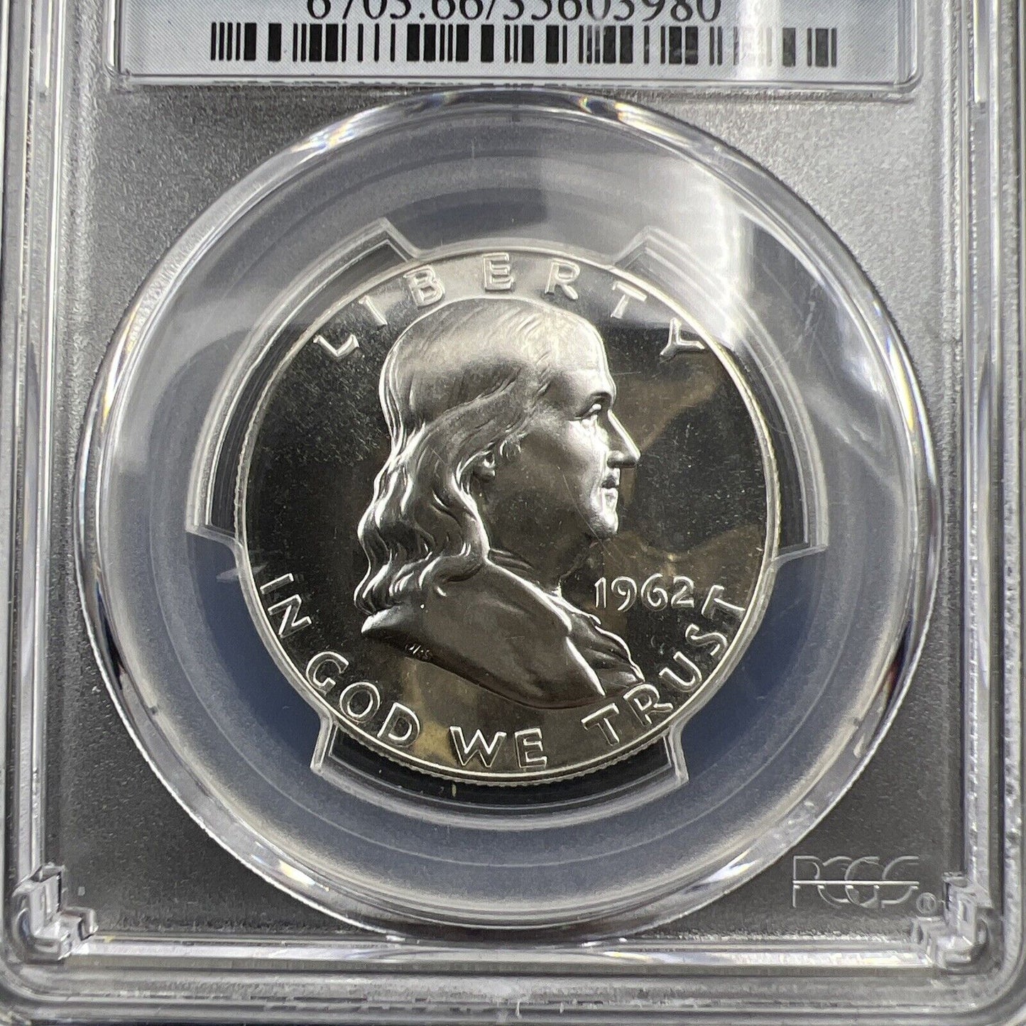 1962 US Franklin Silver Half Dollar Coin PCGS PR66 Gem Proof Certified