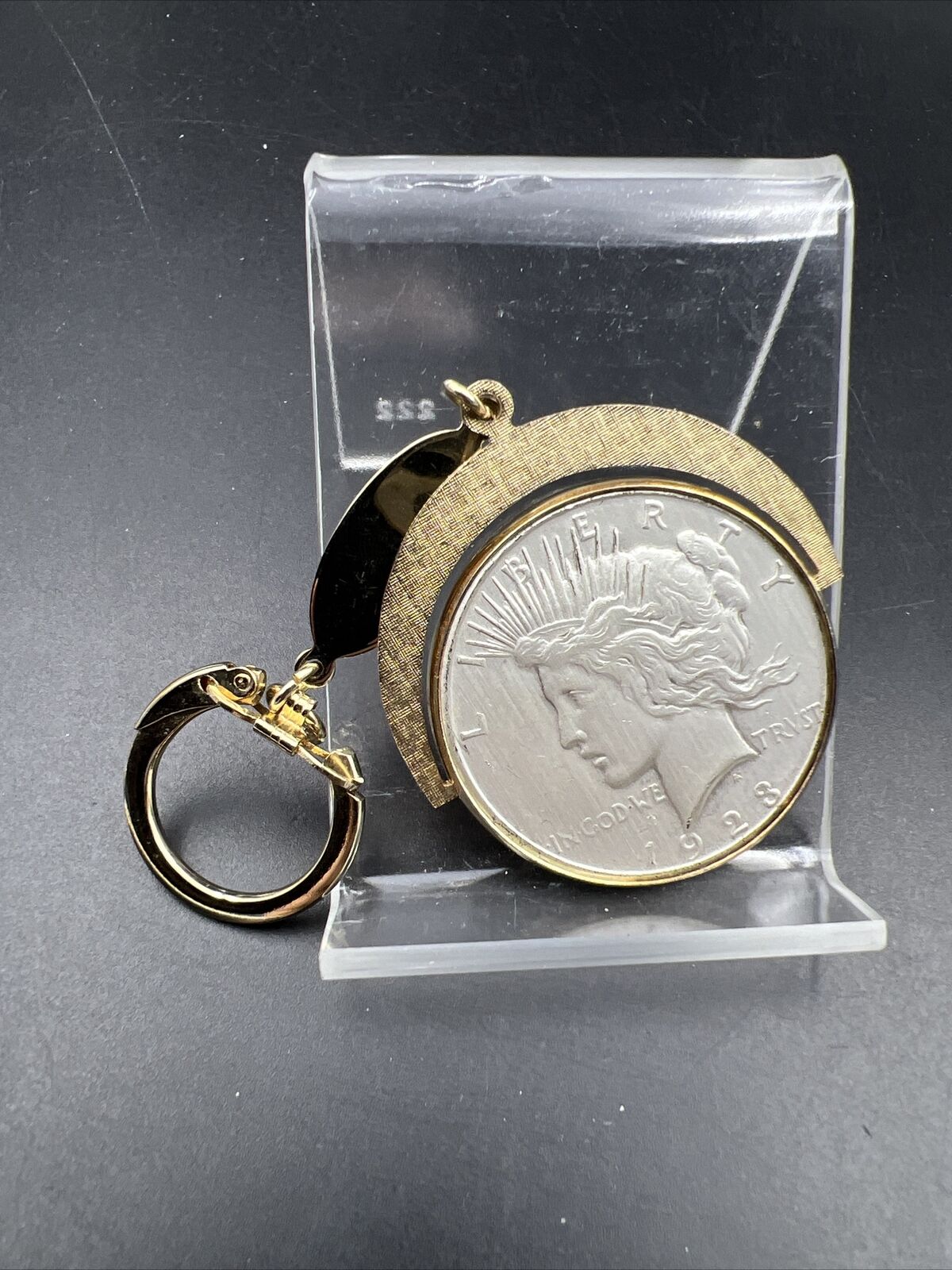 1923 $1 Peace Silver Dollar Coin in Keychain Stylish