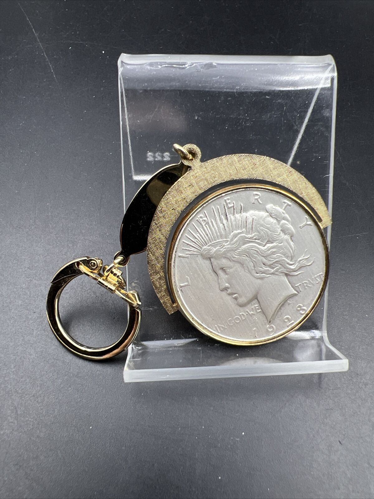 1923 $1 Peace Silver Dollar Coin in Keychain Stylish