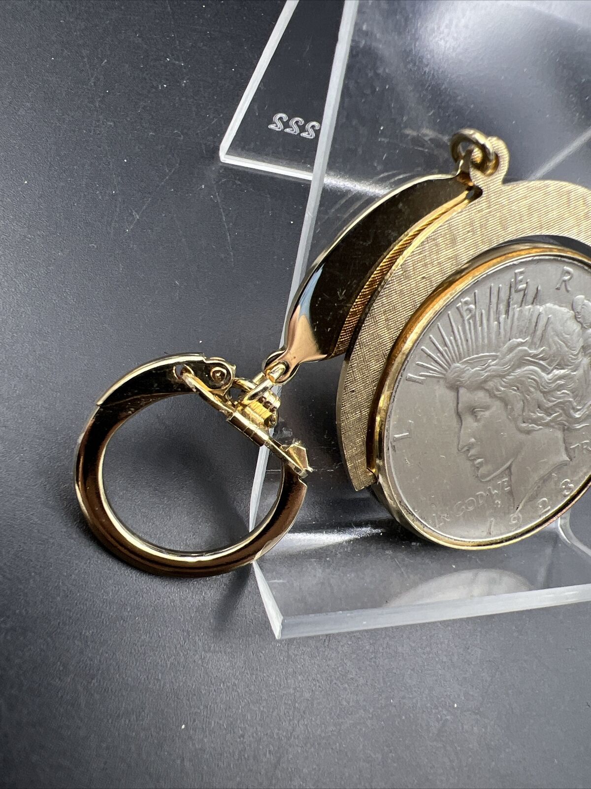 1923 $1 Peace Silver Dollar Coin in Keychain Stylish