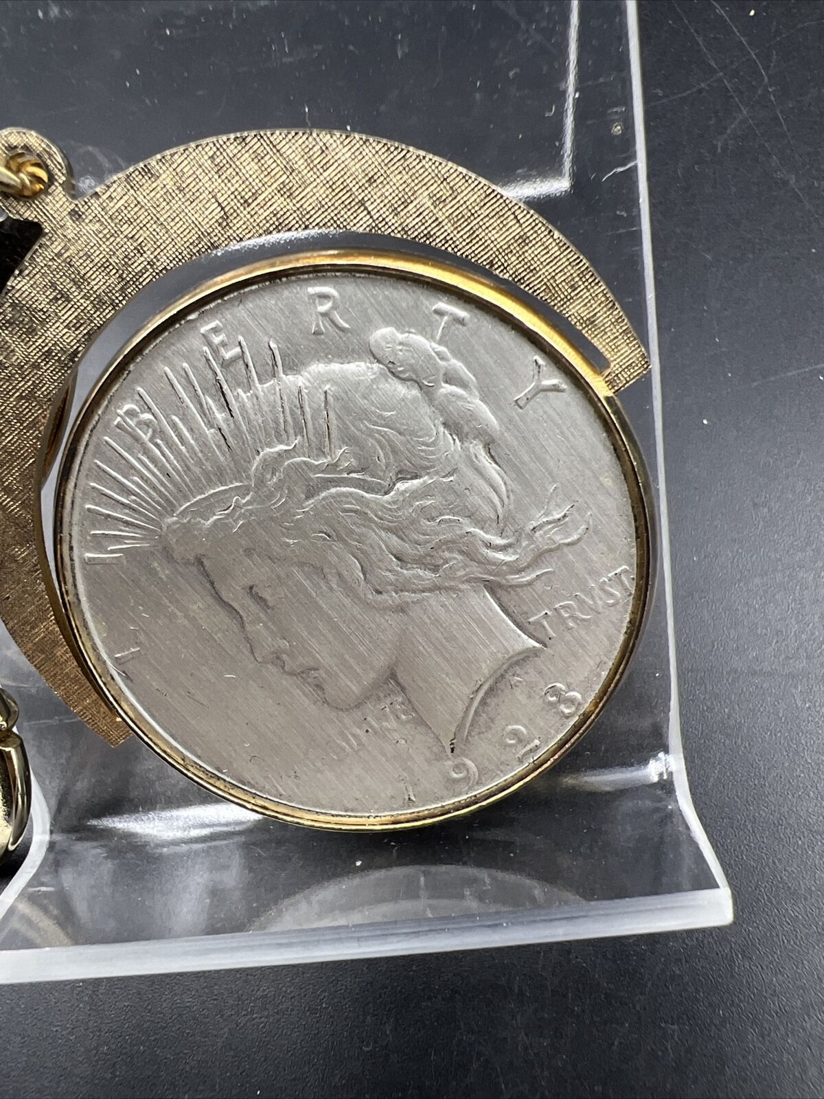 1923 $1 Peace Silver Dollar Coin in Keychain Stylish