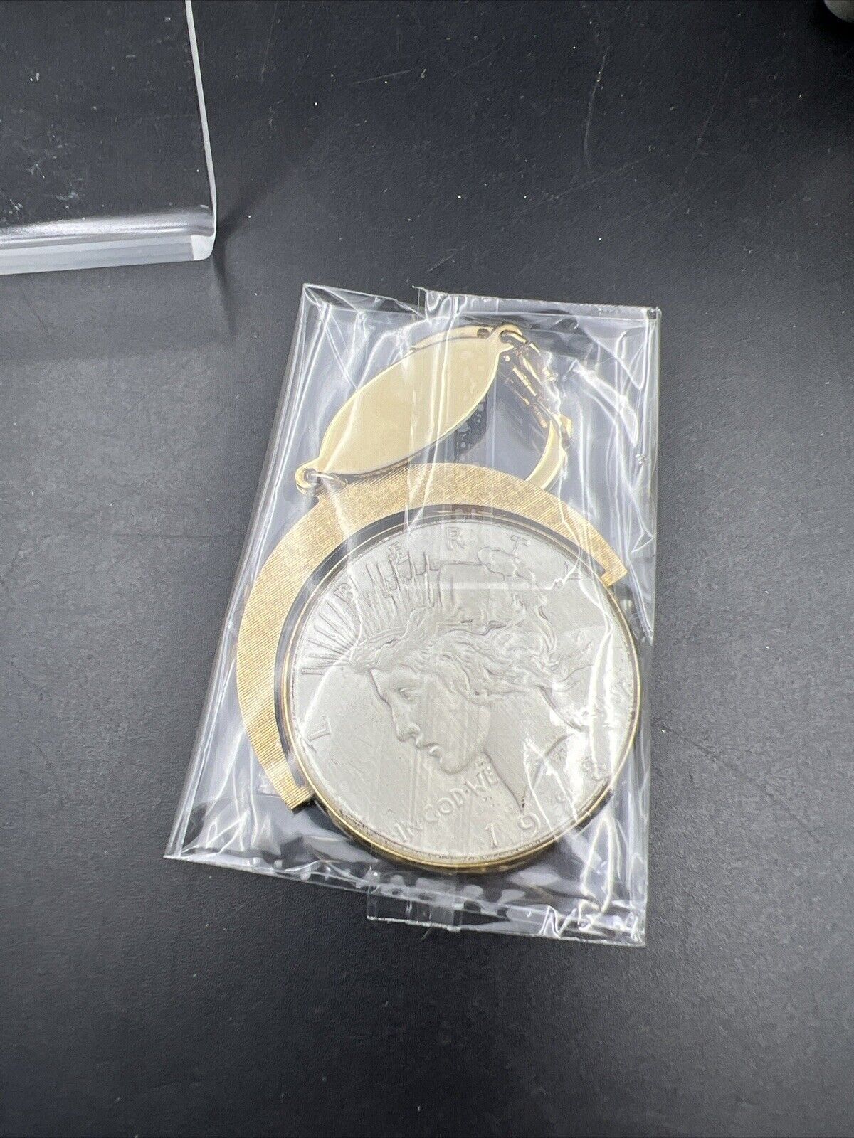 1923 $1 Peace Silver Dollar Coin in Keychain Stylish
