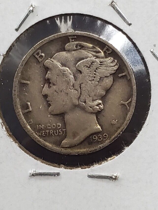 1939 D Mercury Silver Dime Coin Choice Circ Nice Toning