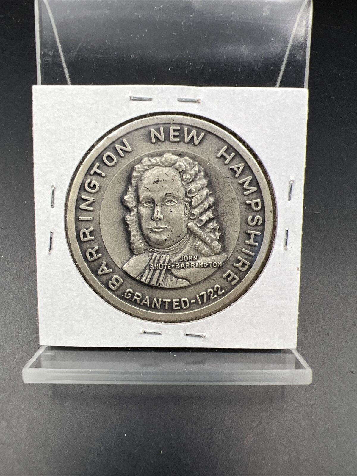 BARRINGTON N.H. STERLING TOWN MEDAL 250th ANNIVERSARY 1972