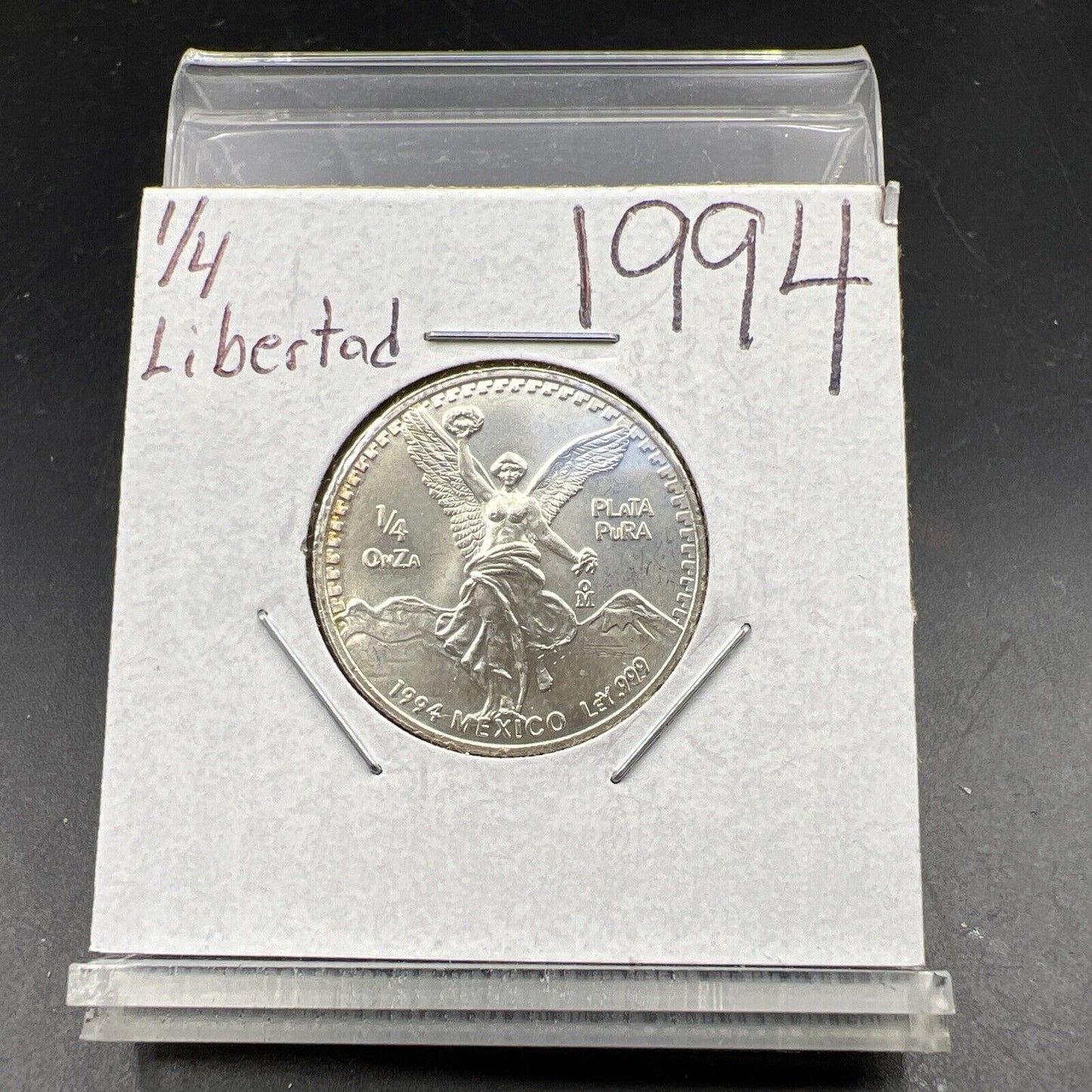 1994 Mexico 1/4 Ounce .999 Silver Round Libertad Ley Plata Pura Coin #M GEM UNC
