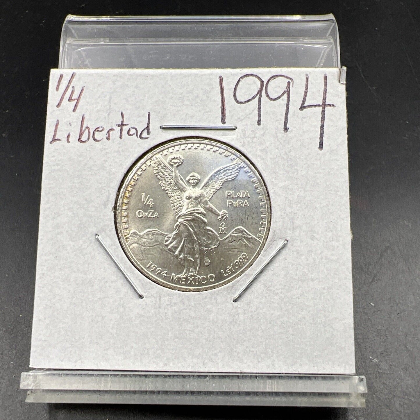 1994 Mexico 1/4 Ounce .999 Silver Round Libertad Ley Plata Pura Coin #M GEM UNC