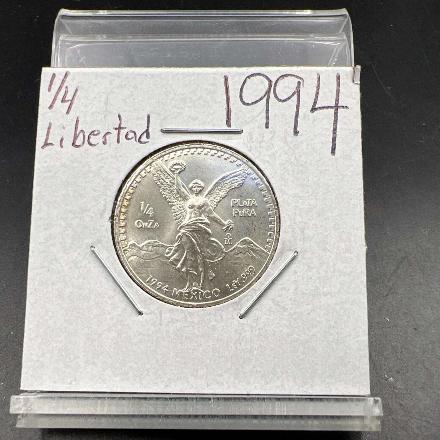 1994 Mexico 1/4 Ounce .999 Silver Round Libertad Ley Plata Pura Coin #M GEM UNC