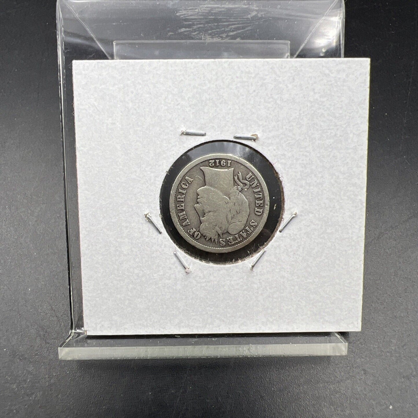 1912 D D/D Barber Silver Dime Coin FS-501 RPM Repunched Mint Mark VG Circ